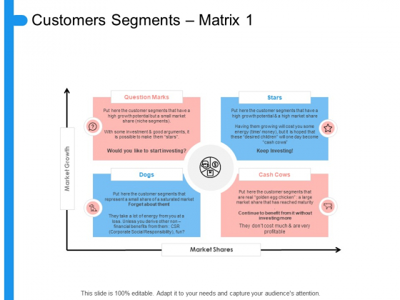 Target Persona Customers Segments Matrix Ppt Slides Example Topics PDF