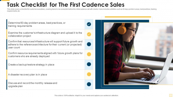 Task Checklist For The First Cadence Sales Clipart PDF Task Checklist For The First Cadence Sales Clipart PDF