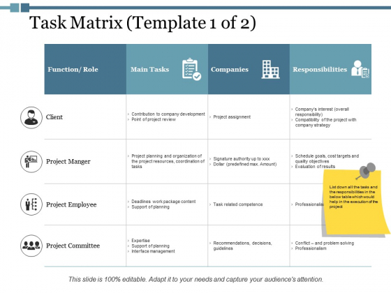 Task Matrix Companies Ppt PowerPoint Presentation Professional Slides Task Matrix Companies Ppt PowerPoint Presentation Professional Slides