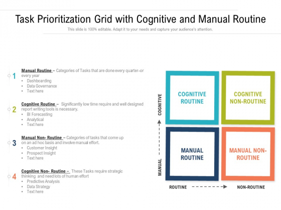 Task Prioritization Grid With Cognitive And Manual Routine Ppt PowerPoint Presentation Gallery Graphics Design PDF Task Prioritization Grid With Cognitive And Manual Routine Ppt PowerPoint Presentation Gallery Graphics Design PDF