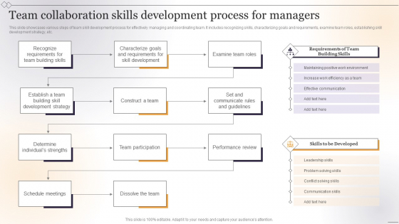 Team Collaboration Skills Development Process For Managers Pictures PDF