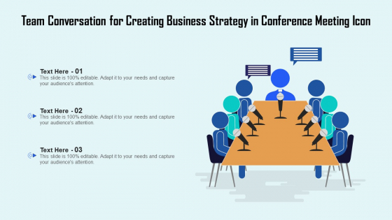 Team Conversation For Creating Business Strategy In Conference Meeting Icon Ppt PowerPoint Presentation Gallery Graphics PDF