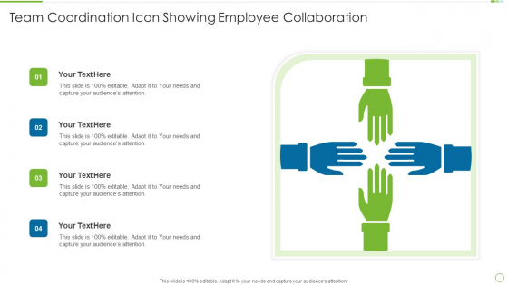 Team Coordination Icon Showing Employee Collaboration Information PDF