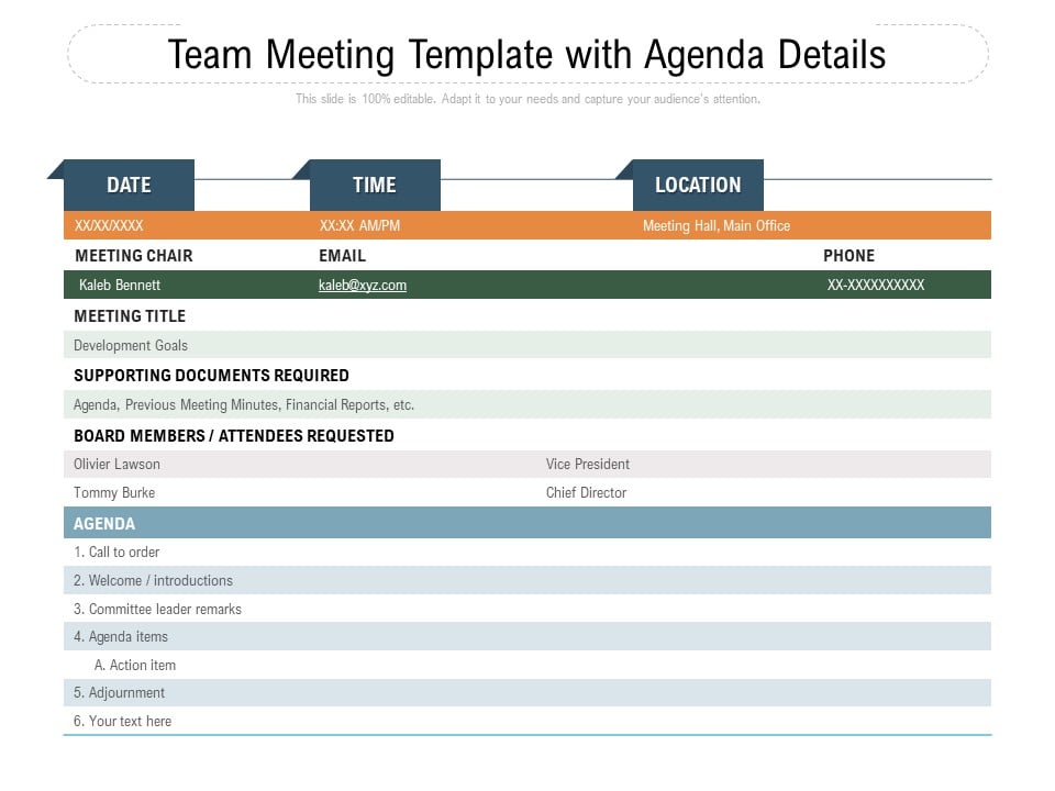 Presentation Agenda Clipart