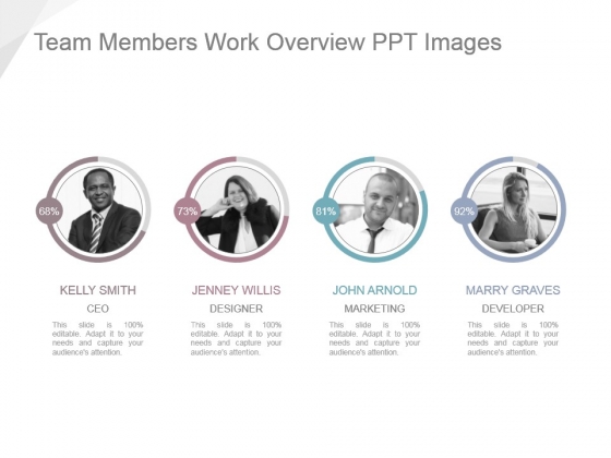 Team Members Work Overview Ppt Images
