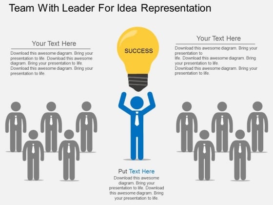 Team With Leader For Idea Representation Powerpoint Template Team With Leader For Idea Representation Powerpoint Template