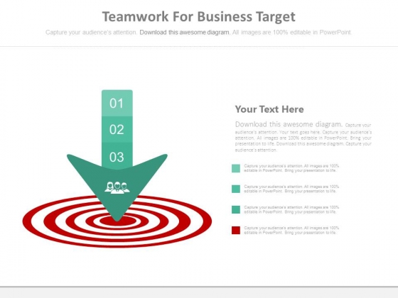 Teamwork For Business Target Powerpoint Slides