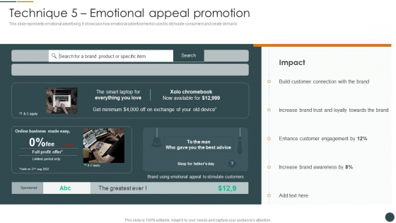 Technique 5 Emotional Appeal Promotion Brand Promotion Techniques To Enhance Rules PDF