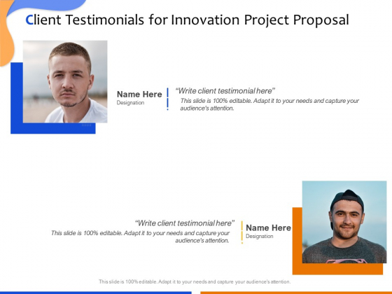 Technological Innovation Project Client Testimonials For Innovation Project Proposal Information PDF Technological Innovation Project Client Testimonials For Innovation Project Proposal Information PDF
