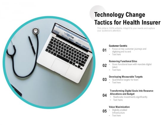 Technology Change Tactics For Health Insurer Ppt PowerPoint Presentation Gallery Slide Download PDF Technology Change Tactics For Health Insurer Ppt PowerPoint Presentation Gallery Slide Download PDF