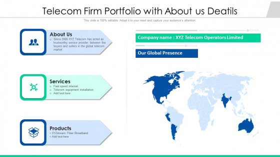 Telecom Firm Portfolio With About Us Deatils Ppt Summary PDF Telecom Firm Portfolio With About Us Deatils Ppt Summary PDF
