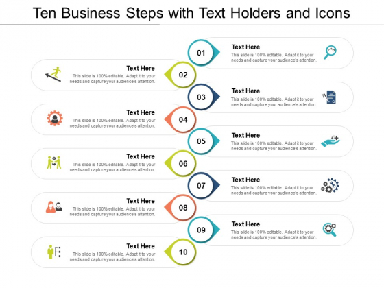 Ten Business Steps With Text Holders And Icons Ppt PowerPoint Presentation Infographics Example