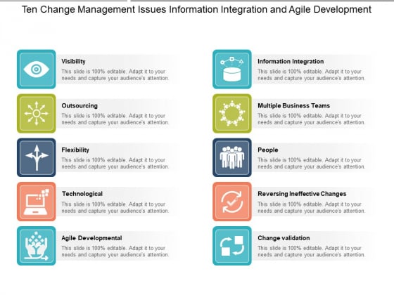 Ten Change Management Issues Information Integration And Agile Development Ppt PowerPoint Presentation Pictures Icons Ten Change Management Issues Information Integration And Agile Development Ppt PowerPoint Presentation Pictures Icons