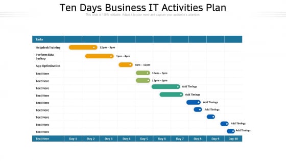 Ten Days Business IT Activities Plan Ppt PowerPoint Presentation Gallery Slide Download PDF Ten Days Business IT Activities Plan Ppt PowerPoint Presentation Gallery Slide Download PDF