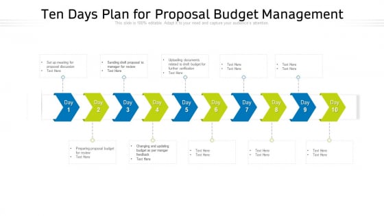 Ten Days Plan For Proposal Budget Management Ppt PowerPoint Presentation File Slides PDF