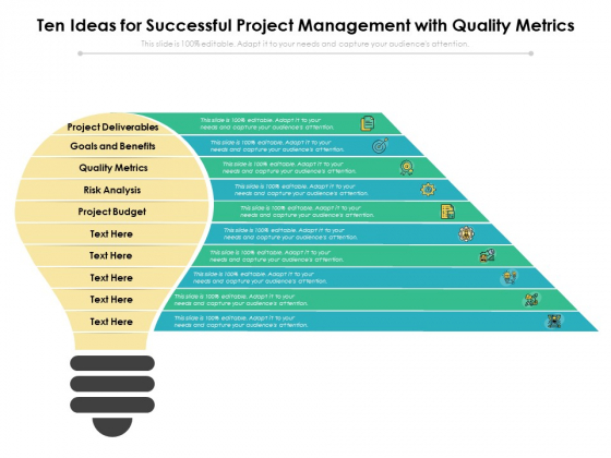 Ten Ideas For Successful Project Management With Quality Metrics Ppt PowerPoint Presentation Layouts Slide Download PDF Ten Ideas For Successful Project Management With Quality Metrics Ppt PowerPoint Presentation Layouts Slide Download PDF