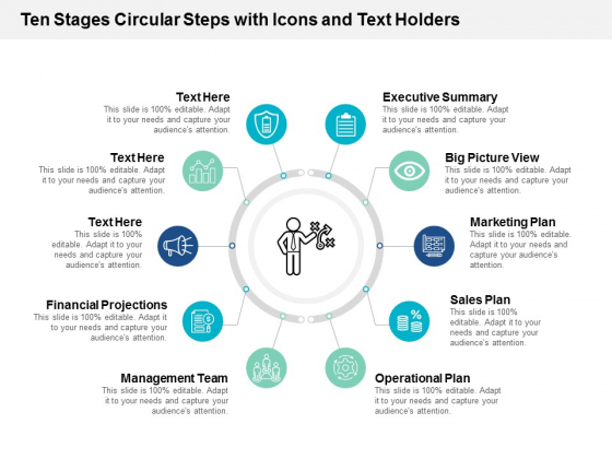 Ten Stages Circular Steps With Icons And Text Holders Ppt Powerpoint Presentation Pictures Slides Ten Stages Circular Steps With Icons And Text Holders Ppt Powerpoint Presentation Pictures Slides