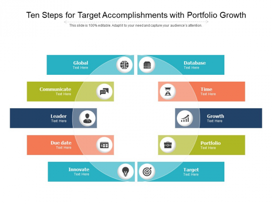 Ten Steps For Target Accomplishments With Portfolio Growth Ppt PowerPoint Presentation Icon Vector PDF Ten Steps For Target Accomplishments With Portfolio Growth Ppt PowerPoint Presentation Icon Vector PDF