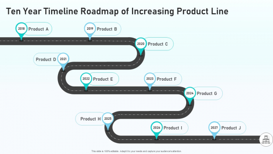 Ten Year Timeline Roadmap Of Increasing Product Line Template PDF Ten Year Timeline Roadmap Of Increasing Product Line Template PDF