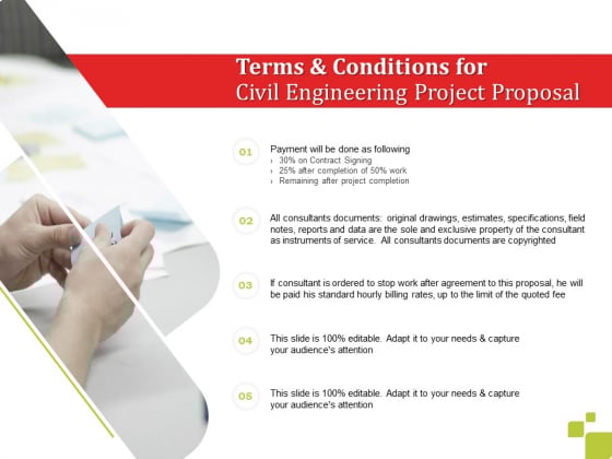 Terms And Conditions For Civil Engineering Project Proposal Ppt Infographic Template Portrait PDF Terms And Conditions For Civil Engineering Project Proposal Ppt Infographic Template Portrait PDF