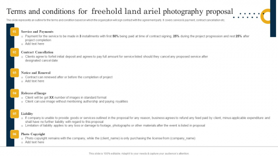 Terms And Conditions For Freehold Land Ariel Photography Proposal Formats PDF