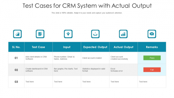 Test Cases For Crm System With Actual Output Ppt PowerPoint Presentation Summary File Formats PDF Test Cases For Crm System With Actual Output Ppt PowerPoint Presentation Summary File Formats PDF