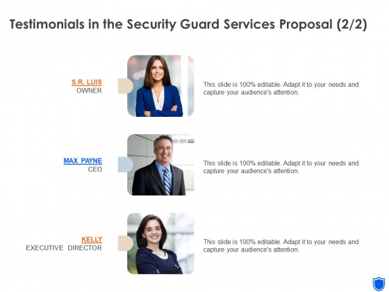 Testimonials In The Security Guard Services Proposal Audience Ppt Pictures Gridlines PDF Testimonials In The Security Guard Services Proposal Audience Ppt Pictures Gridlines PDF