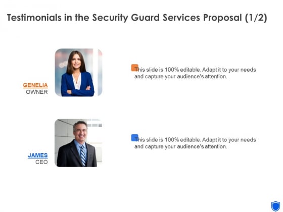 Testimonials In The Security Guard Services Proposal Ppt Gallery Format Ideas PDF Testimonials In The Security Guard Services Proposal Ppt Gallery Format Ideas PDF