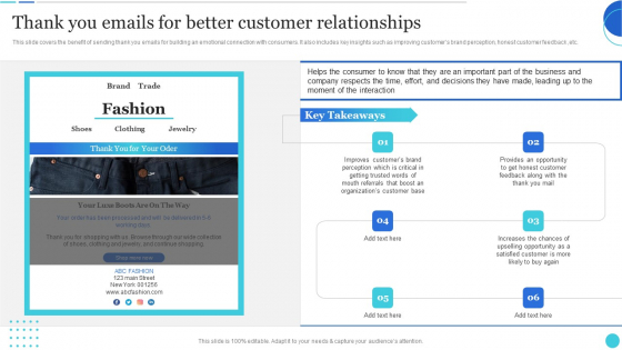 Thank You Emails For Better Customer Relationships Diagrams PDF