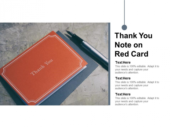 Thank You Note On Red Card Ppt Powerpoint Presentation Show Elements