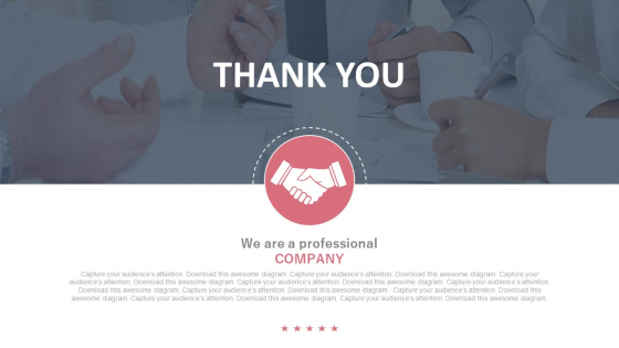 Thank You Text With Handshake Design Powerpoint Slides