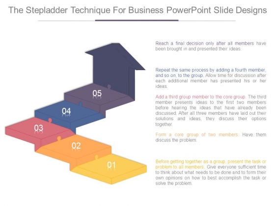 The Stepladder Technique For Business Powerpoint Slide Designs The Stepladder Technique For Business Powerpoint Slide Designs