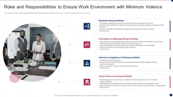 Threat Management At Workplace Roles And Responsibilities To Ensure Work Environment Sample PDF Threat Management At Workplace Roles And Responsibilities To Ensure Work Environment Sample PDF