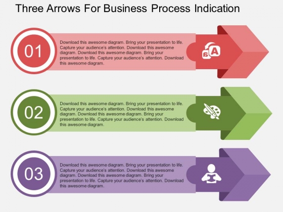 Three Arrows For Business Process Indication Powerpoint Template Three Arrows For Business Process Indication Powerpoint Template