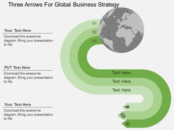 Three Arrows For Global Business Strategy Powerpoint Templates Three Arrows For Global Business Strategy Powerpoint Templates