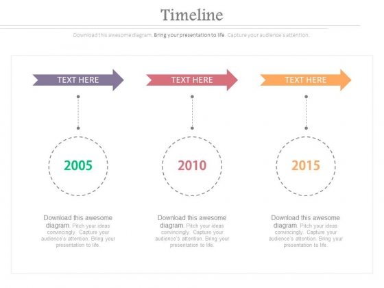 Three Arrows With Years For Timeline Planning Powerpoint Slides Three Arrows With Years For Timeline Planning Powerpoint Slides