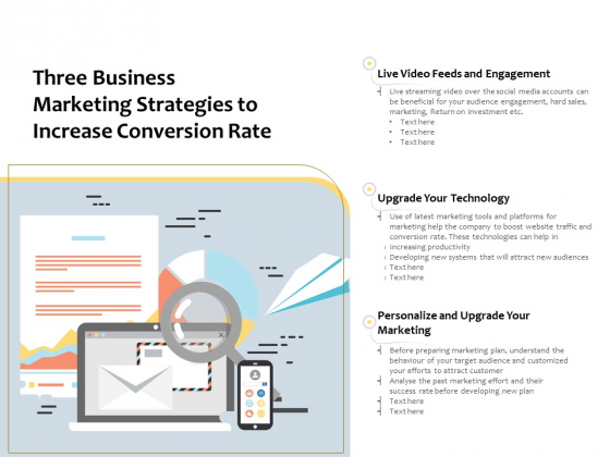 Three Business Marketing Strategies To Increase Conversion Rate Ppt PowerPoint Presentation Gallery Icon PDF Three Business Marketing Strategies To Increase Conversion Rate Ppt PowerPoint Presentation Gallery Icon PDF