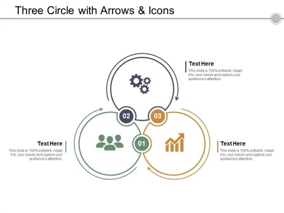 Three Circle With Arrows And Icons Ppt Powerpoint Presentation Layouts Show