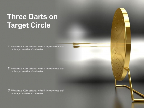 Three Darts On Target Circle Ppt PowerPoint Presentation Inspiration Templates