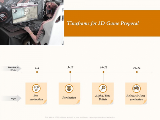 Three Dimensional Games Proposal Timeframe For 3D Game Proposal Ppt Layouts Slide PDF