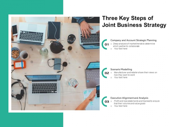 Three Key Steps Of Joint Business Strategy Ppt PowerPoint Presentation Gallery Slide Portrait PDF Three Key Steps Of Joint Business Strategy Ppt PowerPoint Presentation Gallery Slide Portrait PDF