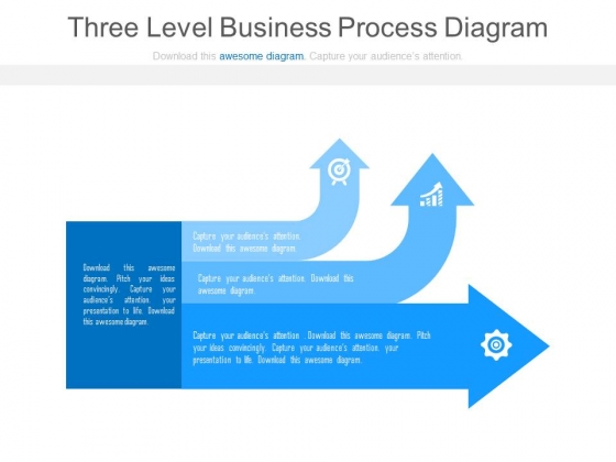 Three Level Business Process Diagram Ppt Slides