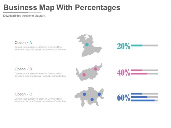 Three Maps With Abc Options Powerpoint Slides Three Maps With Abc Options Powerpoint Slides
