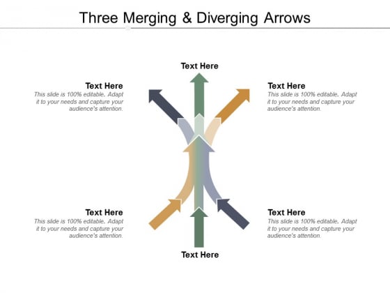 Three Merging And Diverging Arrows Ppt Powerpoint Presentation File Smartart