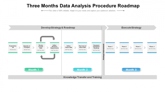 Three Months Data Analysis Procedure Roadmap Icons