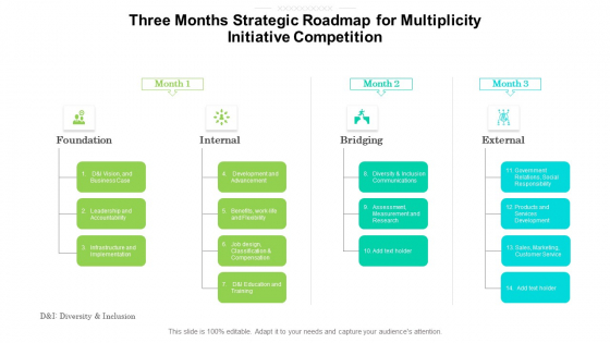 Three Months Strategic Roadmap For Multiplicity Initiative Competition Elements