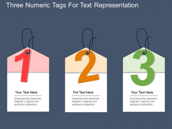 Three Numeric Tags For Text Representation Powerpoint Template Three Numeric Tags For Text Representation Powerpoint Template