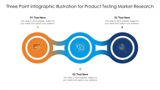 Three Point Infographic Illustration For Product Testing Market Research Mockup PDF