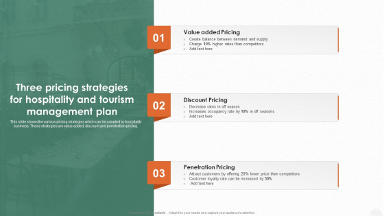 Three Pricing Strategies For Hospitality And Tourism Management Plan Download PDF Three Pricing Strategies For Hospitality And Tourism Management Plan Download PDF