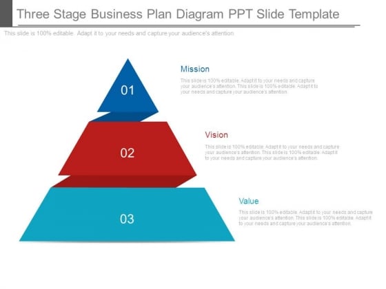 Three Stage Business Plan Diagram Ppt Slide Template